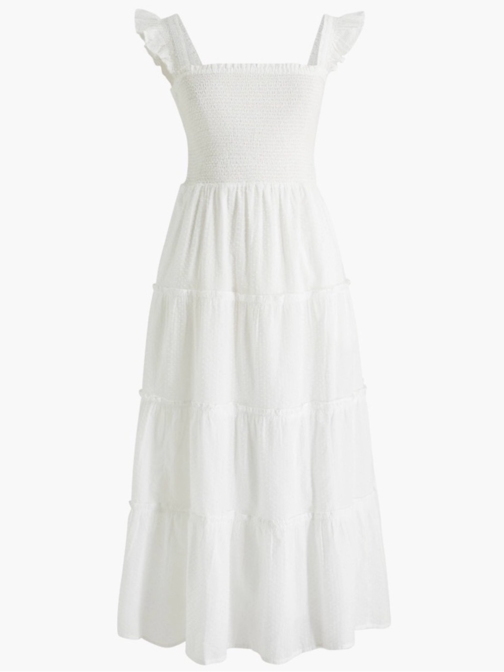 J. Crew Smocked Tiered Midi Dress NWT Small - C42-004
